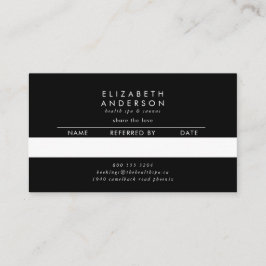 Tarjeta De Recomendación Floral de gramo premium sólo negro para pampas