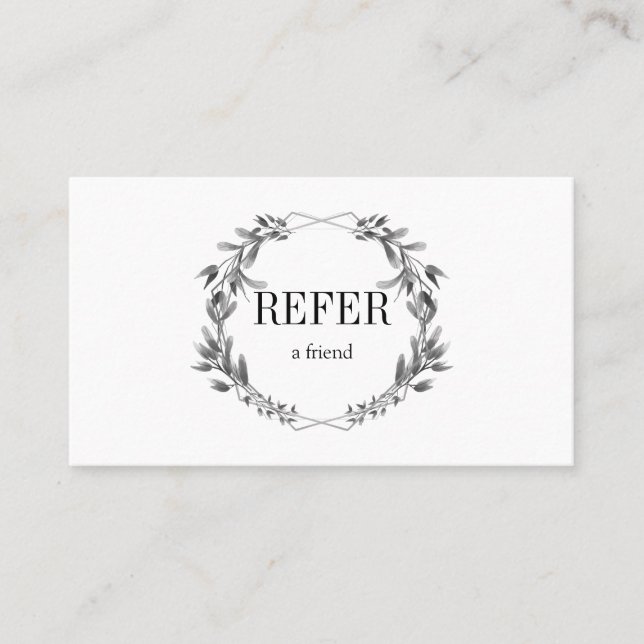 Tarjeta De Recomendación Floral Geométrico Moderno (Anverso)