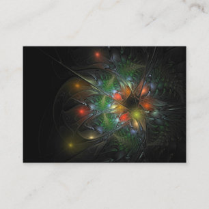 Tarjeta De Recomendación Flores de fantasía fractal blandas y tendientes