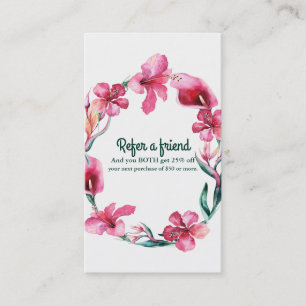 Tarjeta De Recomendación Flores Tropicales Hawaianas Elegantes Recomienda a