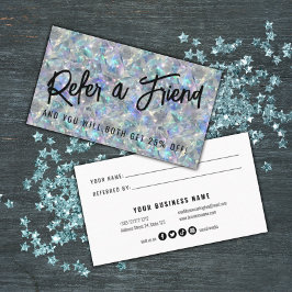 Tarjeta De Recomendación Fondo de la Piedra Óptica Holográfica