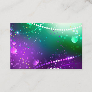Tarjeta De Recomendación Fondo morado festivo Mardi Gras