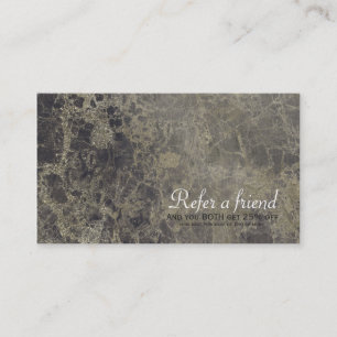 Tarjeta De Recomendación Glam Marble Granite Shimmer Salón Recomienda a un 