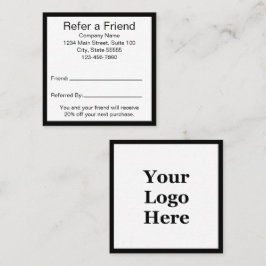 Tarjeta De Recomendación Hacer referencia a una plantilla de amigo en blanc