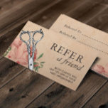 Tarjeta De Recomendación Hair Stylist Vintage Scisor Floral Salon Referendu<br><div class="desc">Tarjeta De Remisión De Salon Floral De Estilismo De Cabello.</div>