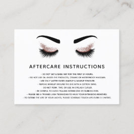 Tarjeta De Recomendación Hermoso Rosa Oro purpurina azotes después del cuid