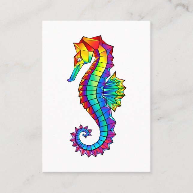 Tarjeta De Recomendación Hipoahoría marino poligonal arcoiris (Anverso)