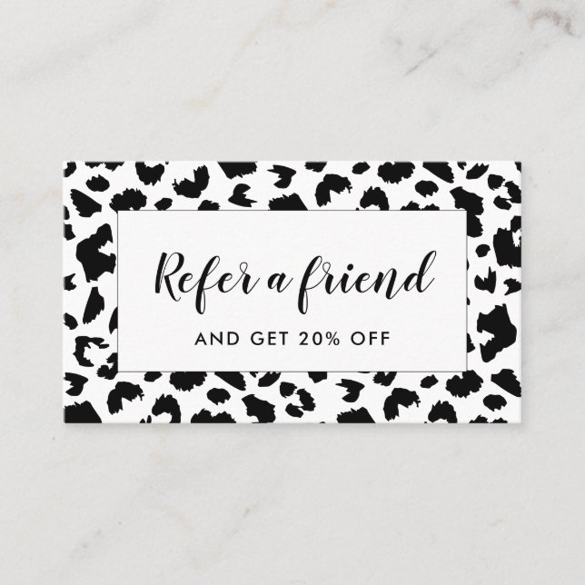 Tarjeta De Recomendación huella de leopardo de personalizable (Anverso)