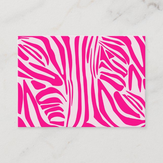 Tarjeta De Recomendación Impresión de cebra rosa (Anverso)