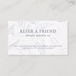 Tarjeta De Recomendación Impresión delgada de hojas de ciruelas y palma bla