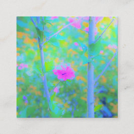 Tarjeta De Recomendación Impresionante paisaje azul con flor rosa