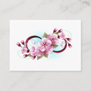 Tarjeta De Recomendación Infinito con las flores de flores de Sakura Blosso