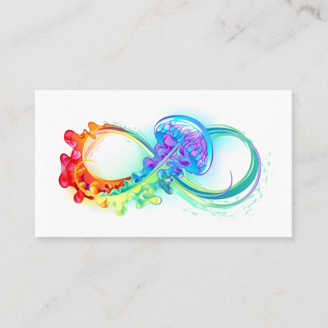 Tarjeta De Recomendación Infinity with Rainbow Jellyfish (Anverso)