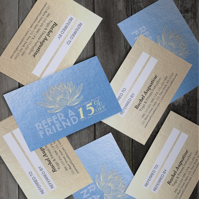 Tarjeta De Recomendación Instructor de Meditación de YOGA Gold Lotus Referr (Subido por el creador)