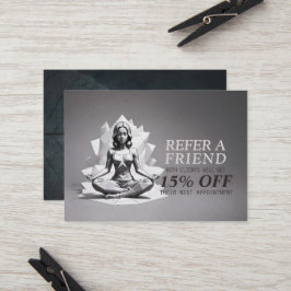 Tarjeta De Recomendación Instructor de Meditación de Yoga Maestro de Reiki