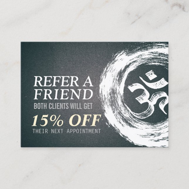 Tarjeta De Recomendación Instructor de Meditación de YOGA Referencia Símbol (Anverso)