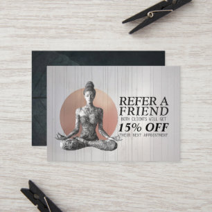Tarjeta De Recomendación Instructor de Meditación de Yoga Reiki Master Lotu