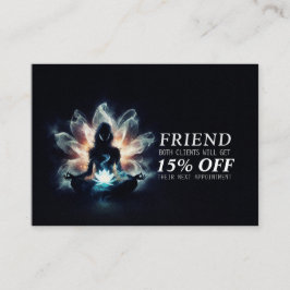 Tarjeta De Recomendación Instructor de Yoga Meditación Pose GlowMist Lotus