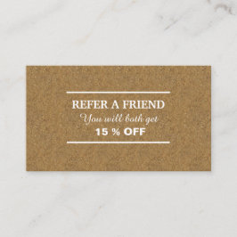 Tarjeta De Recomendación Kraft de madera de corcho de moda
