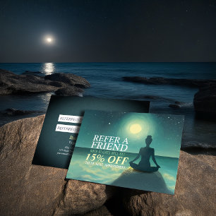 Tarjeta De Recomendación La meditación del yoga en la noche de las estrella