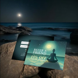 Tarjeta De Recomendación La meditación del yoga en la noche de las estrella