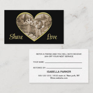 Tarjeta De Recomendación La pareja de Romance Vintage, el hombre y la mujer