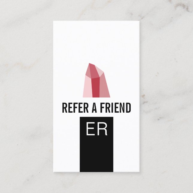 Tarjeta De Recomendación Lápiz labial moderno del artista de maquillaje de (Anverso)