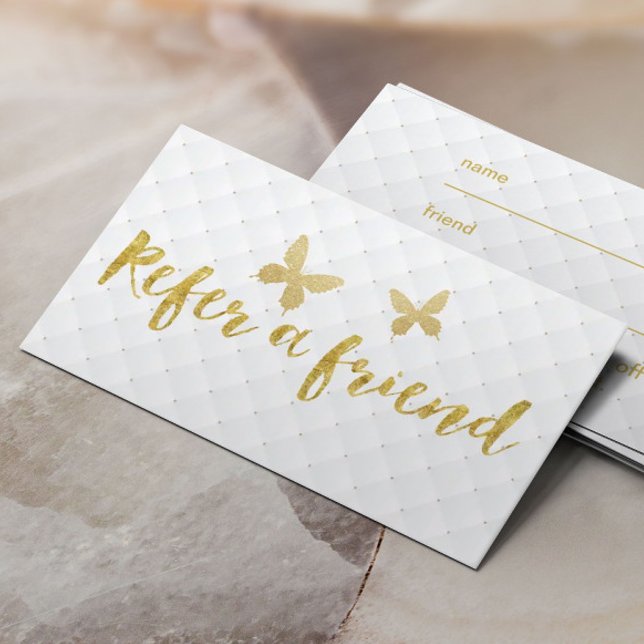 Tarjeta De Recomendación Las mariposas de oro modernas llaman a un amigo (Subido por el creador)