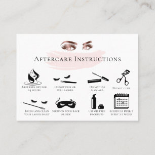 Tarjeta De Recomendación Láscaras de afeitar Lash Aftercare Marble de la ta