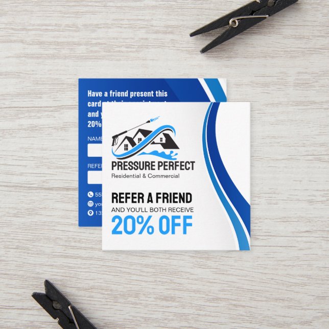Tarjeta De Recomendación Limpieza Profesional a Presión y Limpieza a Potenc (Anverso/Reverso In Situ)