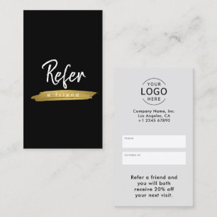 Tarjeta De Recomendación Logotipo corporativo minimalista simple y elegante