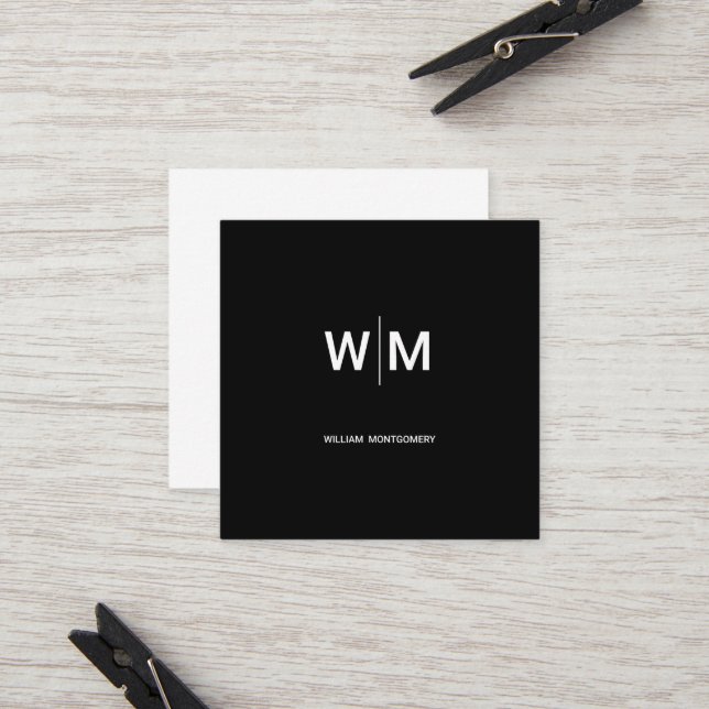 Tarjeta De Recomendación Logotipo de marca negra | Empresa (Anverso/Reverso In Situ)