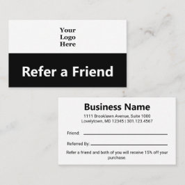 Tarjeta De Recomendación Logotipo de negocio El blanco y el negro se refier