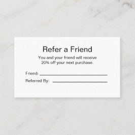 Tarjeta De Recomendación Logotipo de negocio El blanco y el negro se refier