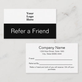 Tarjeta De Recomendación Logotipo de negocio El blanco y el negro se refier