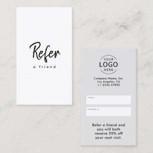 Tarjeta De Recomendación Logotipo empresarial minimal moderno simple