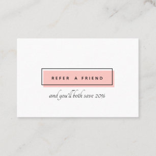 Tarjeta De Recomendación Logotipo femenino Rosa Profesional de la moda