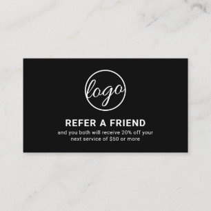 Tarjeta De Recomendación Logotipo profesional mínimo negro moderno simple