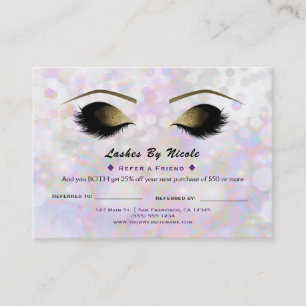 Tarjeta De Recomendación Los latigazos iridiscentes del reflejo refieren