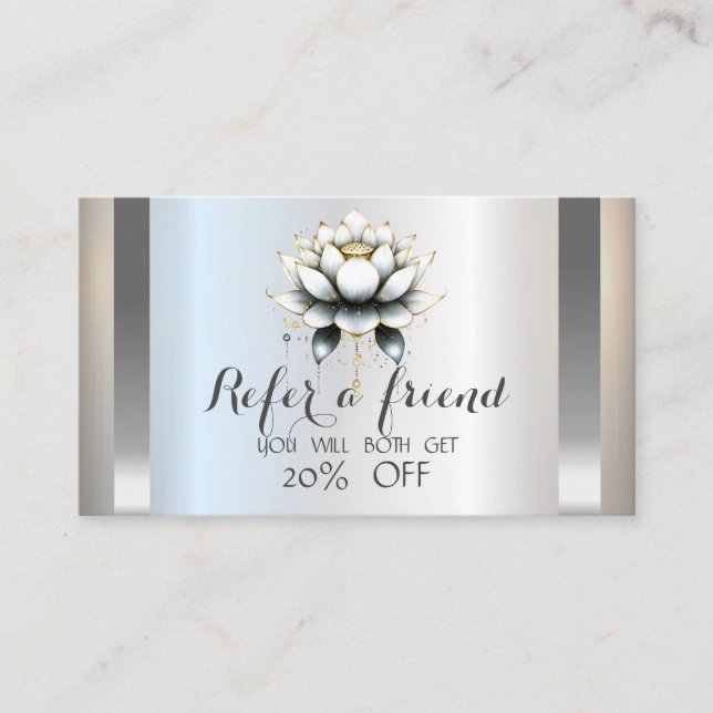 Tarjeta De Recomendación Loto Blanco Profesional Plata (Anverso)