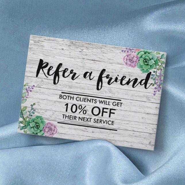 Tarjeta de recomendación | Madera Rústica Floral V (Subido por el creador)