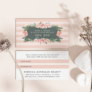 Tarjeta De Recomendación Marco floral antiguo