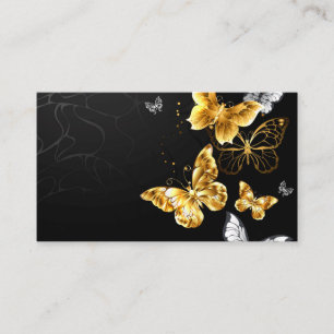 Tarjeta De Recomendación Mariposas doradas y blancas