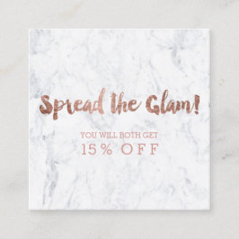 Tarjeta De Recomendación Mármol color de rosa moderno 3 de la tipografía