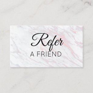 Tarjeta De Recomendación Mármol rosa y gris moderno