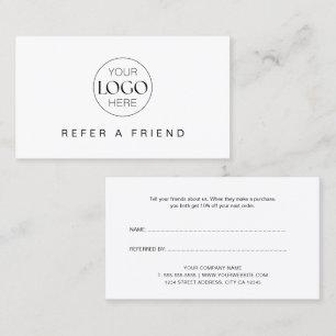 Tarjeta De Recomendación Minimalista de moda Refiérase A Un Amigo Logo De N