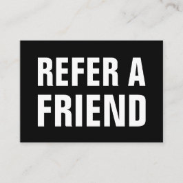 Tarjeta De Recomendación Minimalista trendy referirse a un amigo blanco y n