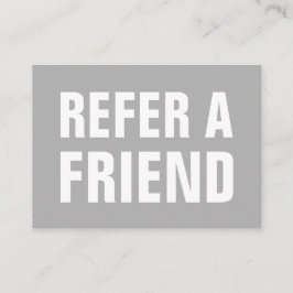 Tarjeta De Recomendación Minimalista trendy referirse a un amigo gris moder