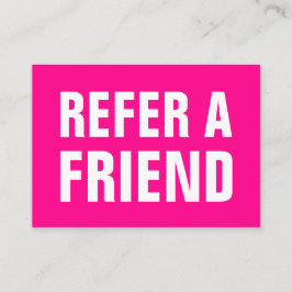 Tarjeta De Recomendación Minimalista trendy referirse a un amigo rosa brill