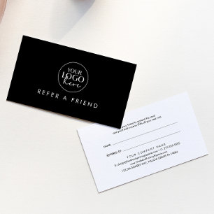 Tarjeta De Recomendación Moda La tipografía negra se refiere al logo de un